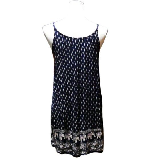 Med Navy Blue Spaghetti Strap Midi Dress - Picture 3 of 6